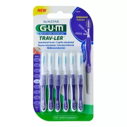 GUM TRAV-LER 1,2mm svece violeta starpzobu + 6 vāciņi, 6 gab