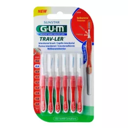 GUM TRAV-LER 0,8mm sveces sarkans starpzobu + 6 vāciņi, 6 gab