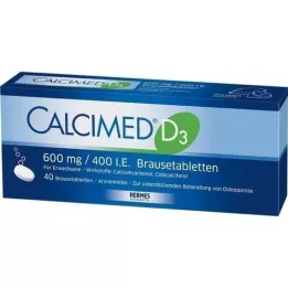 CALCIMED D3 600 mg/400 SV putojošās tabletes, 40 gab