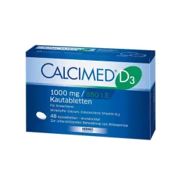 CALCIMED D3 1000 mg/880 I.E. košļājamās tabletes, 48 gab