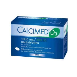 CALCIMED D3 1000 mg/880 I.E. košļājamās tabletes, 96 gab