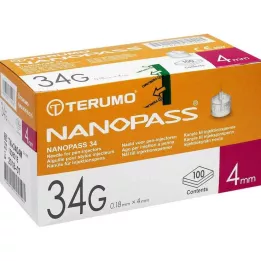 TERUMO NANOPASS 34 pildspalvas adata 34 G 0,18x4 mm, 100 gab