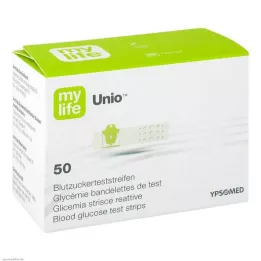 MYLIFE Unio cukura līmeņa asinīs teststrēmeles, 50 gab