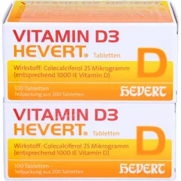 VITAMIN D3 HEVERT tabletes, 200 gab