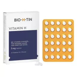 BIO-H-TIN Vitamīns H 5 mg 2 mēnešiem tabletes, 30 gab
