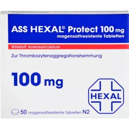 ASS HEXAL Protect 100 mg kuņģa sulas tabletes, 50 gab