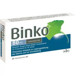 BINKO 80 mg apvalkotās tabletes, 30 gab