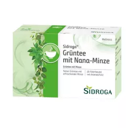 SIDROGA Wellness zaļā tēja ar. Nana Mint Filter., 20 X 1,5 g