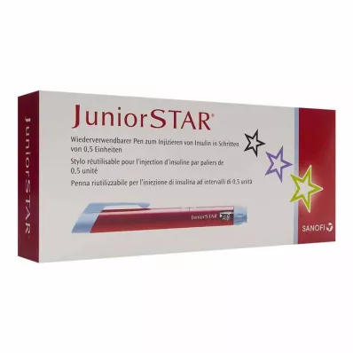 JUNIORSTAR Injekcijas ierīce sarkana, 1 gab