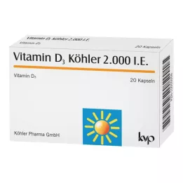 VITAMIN D3 KÖHLER 2000 SV kapsulas, 20 gab