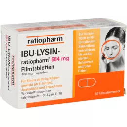 IBU-LYSIN-ratiopharm 684 mg apvalkotās tabletes, 50 gab
