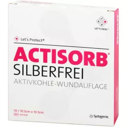 ACTISORB SILBERFREI 10,5x10,5 cm aktīvā ogle, 10 gab