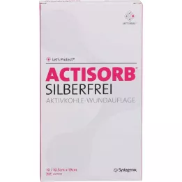 ACTISORB SILBERFREI 10,5x19 cm aktīvā ogle, 10 gab