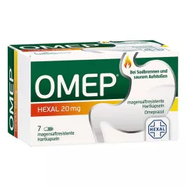 OMEP HEXAL 20 mg zarnās šķīstošās cietās kapsulas, 7 gab