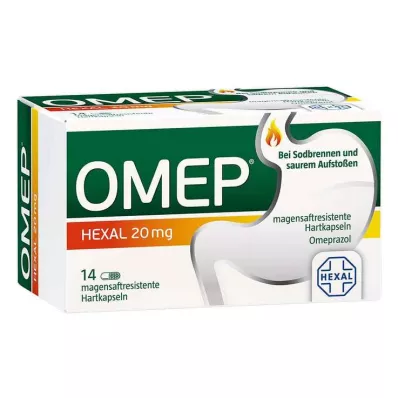 OMEP HEXAL 20 mg zarnās šķīstošās cietās kapsulas, 14 gab