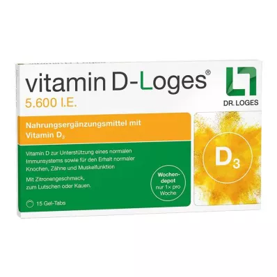 VITAMIN D-LOGES 5600 SV nedēļas depo košļājamās tabletes, 15 gab