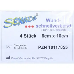 Senada ātrais brūču pārsējs 6x10 cm, 4 gab