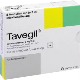TAVEGIL Injekciju šķīdums 2 mg/2 ml ampulas, 5X2 ml