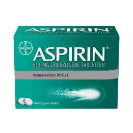 ASPIRIN 500 mg apvalkotās tabletes, 40 gab