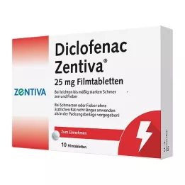 DICLOFENAC Zentiva 25 mg apvalkotās tabletes, 10 gab