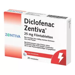 DICLOFENAC Zentiva 25 mg apvalkotās tabletes, 20 gab