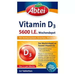 ABTEI Vitamīns D3 5600 SV nedēļas depo tabletes, 12 gab