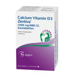 CALCIUM VITAMIN D3 Zentiva 1000 mg/880 I.E. košļājamās tabletes, 100 gab
