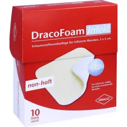 Dracofoam Infection Foam brūču vāks 5x5cm, 10 gab