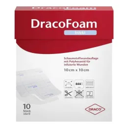 Dracofoam Infection Foam brūču pārklājs 20x20cm, 10 gab