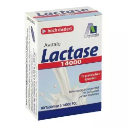 LACTASE 14 000 FCC tablešu dozatorā, 80 gab