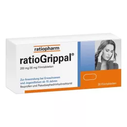 RATIOGRIPPAL 200 mg/30 mg apvalkotās tabletes, 20 gab