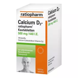 CALCIUM D3-ratiopharm košļājamās tabletes, 100 gab