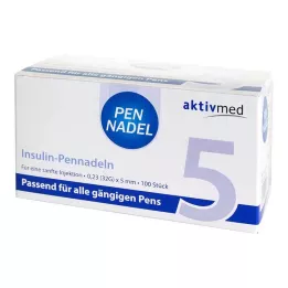 PEN-NADELN Universālas 5 kanulas 0,23x5 mm 32 G, 100 gab