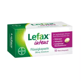 LEFAX intens šķidrās kapsulas 250 mg simetikona, 50 gab