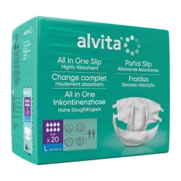 Alvita All-in-One nesaturēšanas bikses maxi lielas nakts, 20 gab