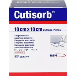 CUTISORB Sūkšanas kompreses sterilas 10x10 cm, 25 gab