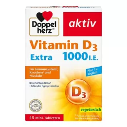 DOPPELHERZ Vitamīns D3 1000 I.E. EXTRA Tabletes, 45 gab