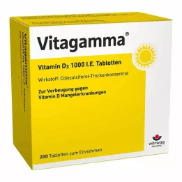 VITAGAMMA D3 vitamīns 1000 SV tabletes, 200 gab