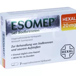 ESOMEP HEXAL pret grēmām 20 mg MSR cietās kapsulas, 7 gab