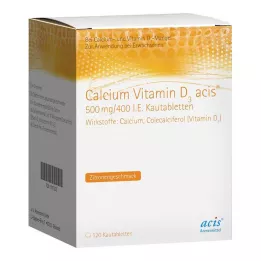 CALCIUM VITAMIN D3 acis 500 mg/400 I.E. košļājamās tabletes, 120 gab