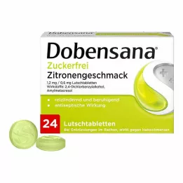 DOBENSANA citrona miziņa bez cukura 1,2 mg/0,6 mg Lut., 24 gab