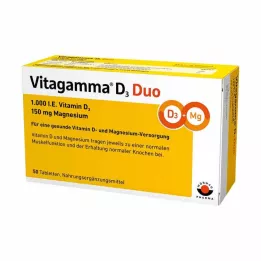 VITAGAMMA D3 Duo 1000 SV D3 vitamīns 150mg Magnes.NEM, 50 gab