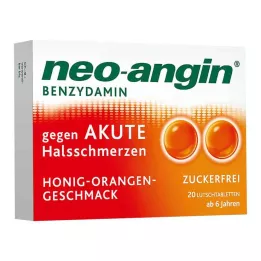 NEO-ANGIN Benzidamīns akūtas sāpes kaklā.Medus-apelsīns, 20 gab
