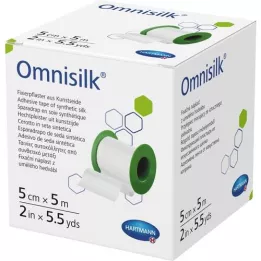 OMNISILK Fiksējošais ģipsis mākslīgais zīds 5 cmx5 m, 1 gab