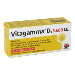 VITAGAMMA D3 5600 SV D3 vitamīns NEM Tabletes, 50 gab