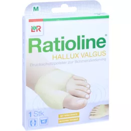 RATIOLINE Hallux valgus spiediena aizsardzības spilventiņš M izmērs, 1 gab