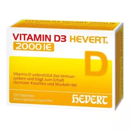 VITAMIN D3 HEVERT 2000 SV tabletes, 120 gab