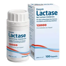 Laktāzes 12 000 FCC kapsulas, 100 gab