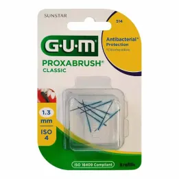 GUM Proxabrush Classic rezerves birstes 1,3 mm, 8 gab