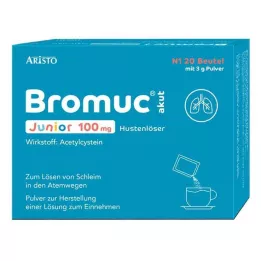 BROMUC akut Junior 100 mg klepus atkrēpošanas līdzeklis P.H.e.L.z.E., 20 gab